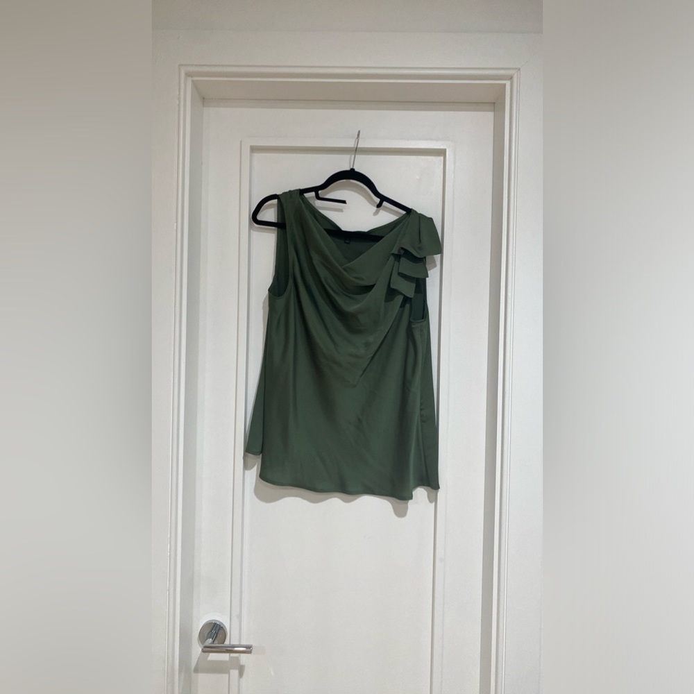 Banana republic sage green blouse with tie on the shoulder
